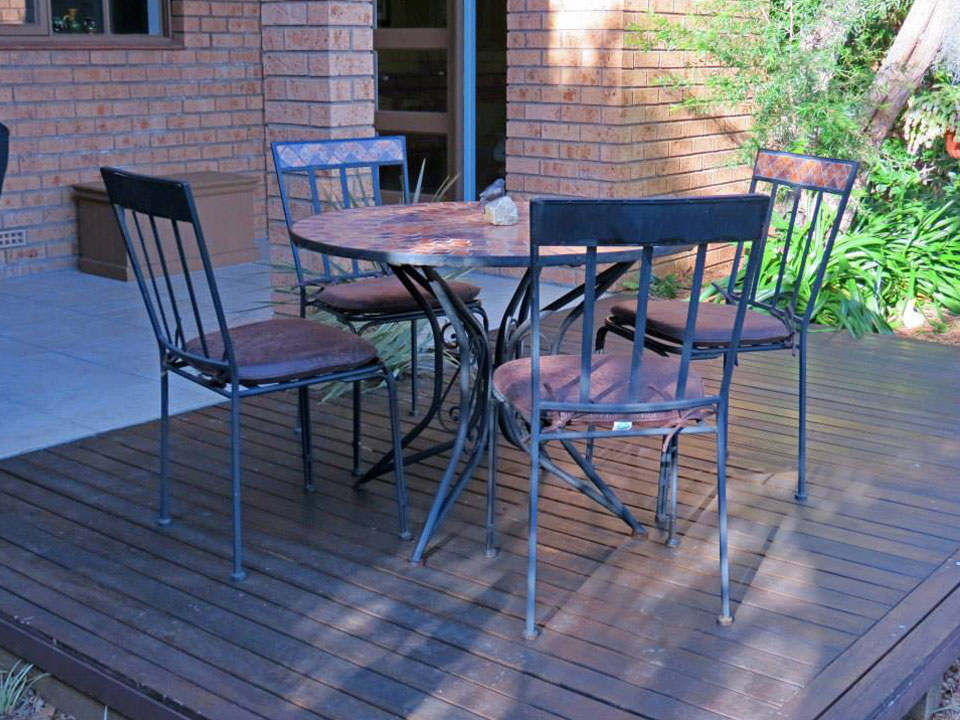 Outdoor deck and BBQ area in the garden